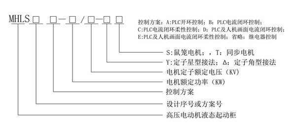 MHLS系列高压电动机液态软起动柜型号注释